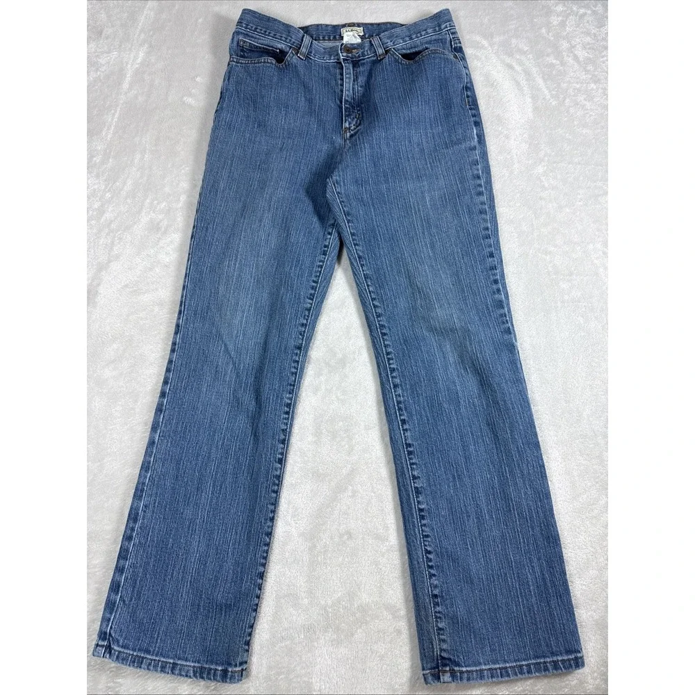 Vintage LL Bean Med Wash Straight Leg Jeans Women's Size 10 Reg (28X29) 90s/Y2K - Picture 2 of 11